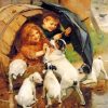 Siblings Playing With Dogs paint by numbers