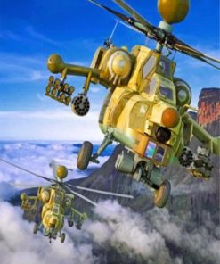 war Helicopter paint by numbers