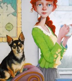 Woman And Her Pet Paint by numbers