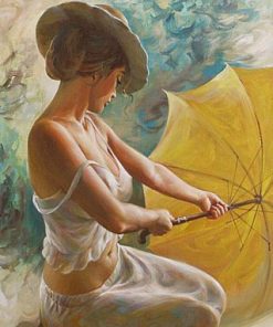 Umbrella Woman paint by numbers