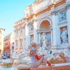 Girl In Trevi Fountain Italy Paint by numbers