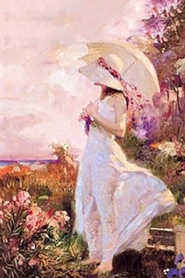 Woman With Summer Parasol Paint by numbers