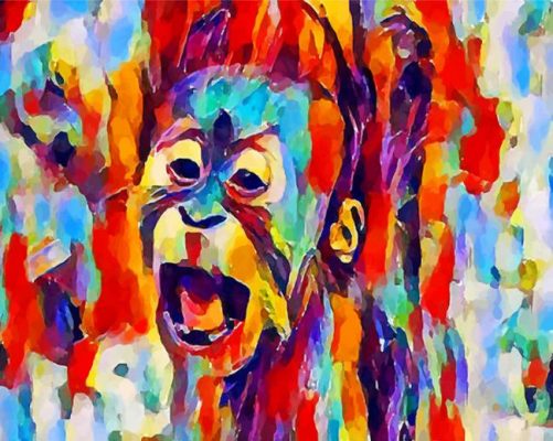 Abstract Colorful Monkey Paint by numbers