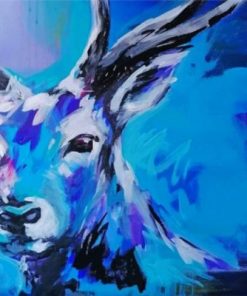 Blue Abstract Deer Paint by numbers