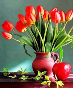 Aesthetic Red Tulips Paint by numbers