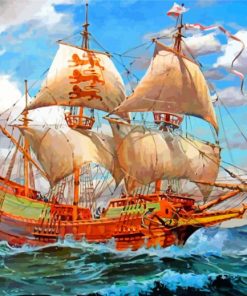 aesthetic-Galleon-ship-paint-by-numbers