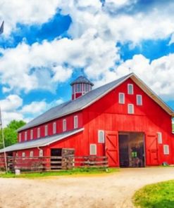 Aesthetic Red Barn Paint by numbers