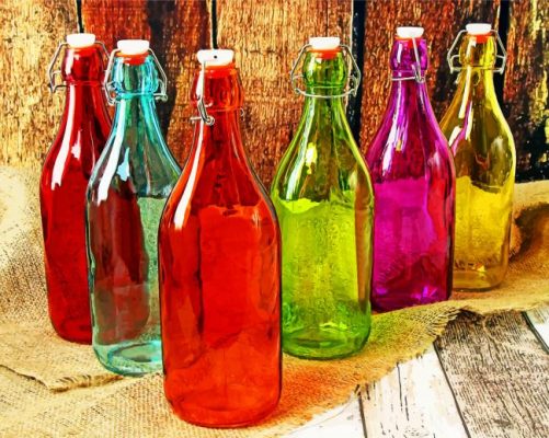 Aesthetic Colored Bottles Paint by numbers