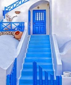 Aesthetic House In Santorini Paint by numbers
