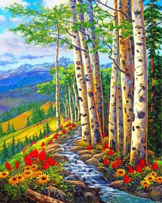 Aesthetic Aspen Trees Paint by numbers