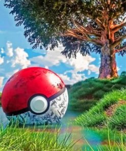 Aesthetic Pokeball Paint by numbers