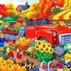 Red Truck And Flowers Paint By numbers