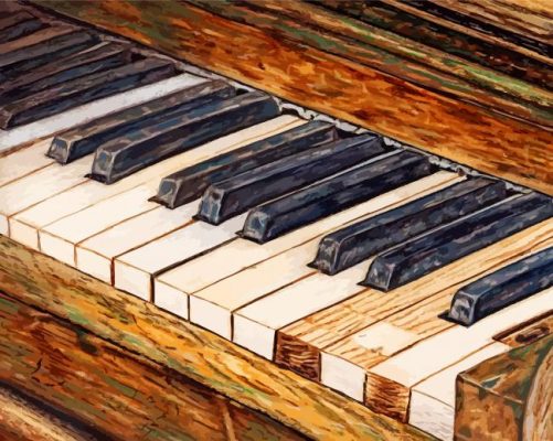 Aesthetic Old Piano Paint by numbers