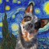 Starry Night Cattle Dog Paint by numbers