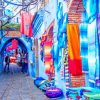Blue City Chefchaouen Morrocan Rugs Shops paint by numbers