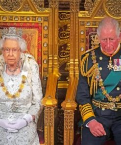 Queen Elizabeth And Prince Charles paint by numbers