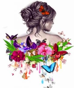 Aesthetic Butterfly Girl Paint by numbers