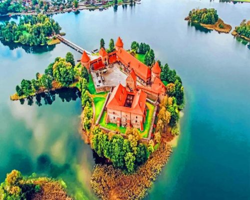 Castle In Trakai Lithuania Paint by numbers