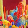 Colorful Cactus Paint b y numbers