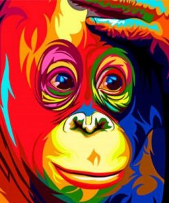 Colorful Monkey Paint by numbers