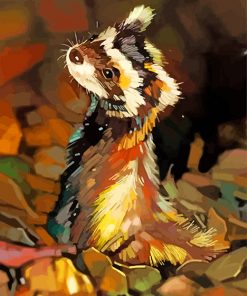 cute-black-footed-ferret-paint-by-numbers