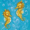 Cute Yellow Seahorses Paint by number