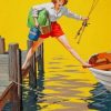 Fishing Girl Paint by numbers