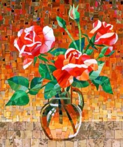 Flowers In A Glass Vase Paint by numbers