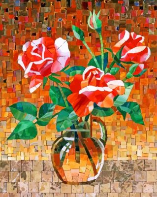 Flowers In A Glass Vase Paint by numbers