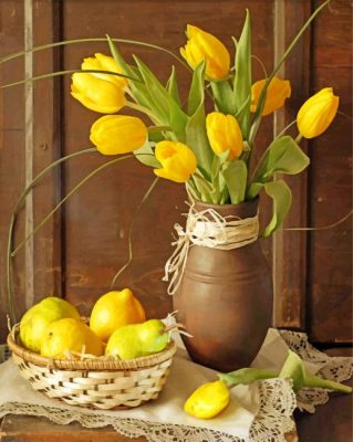 Aesthetic Yellow Tulip Paint by numbers