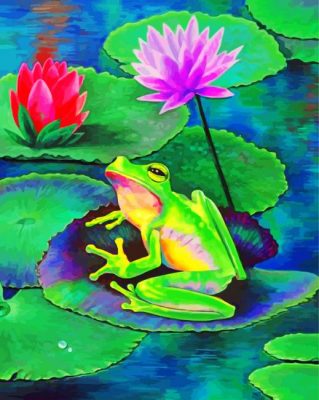 Frog On Lily Pad Paint by numbers