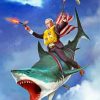 George Bush Riding A Shark Paint by numbers