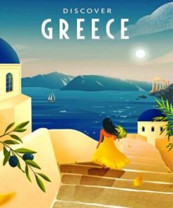 Santorini greece paint by numbers