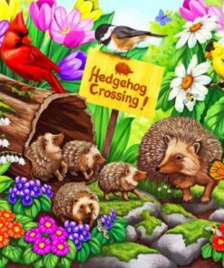 Hedgehogs Family Paint by numbers