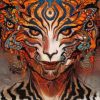 Trippy Tiger Woman Paint by numbers