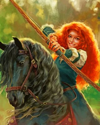 Merida And Her Horse Paint by numbers