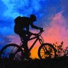 Mountain Biker Silhouette Paint by numbers