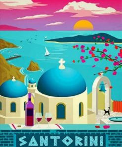 Santorini Greece Paint by Number