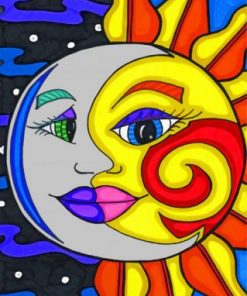 Sun And Moon Paint by numbers