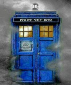 Aesthetic Blue Tardis paint by numbers