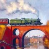 Vintage Arch Bridge Railway paint by numbers