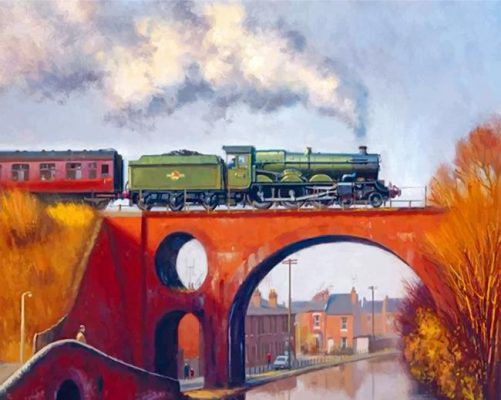 Vintage Arch Bridge Railway paint by numbers