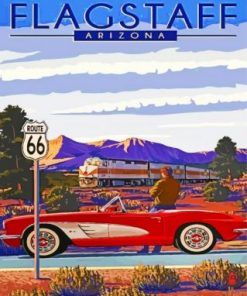 Vintage Retro Route 66 Paint by numbers