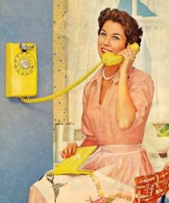 Vintage Woman Talking On The Phone Paint by numbers