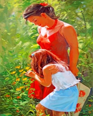Woman And Daughter Paint by numbers