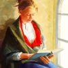 Woman Reading A Book Paint by numbers