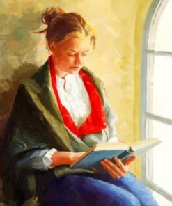 Woman Reading A Book Paint by numbers