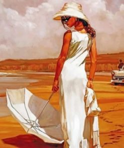 Woman With A White Dress Paint by numbers
