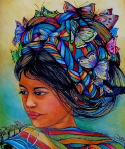 Woman With Butterflies Paint by number