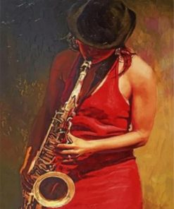 Woman Playing Saxophone Paint by numbers